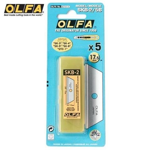 OLFA 【南紡購物中心】 (5片入)日本製安全工作刀刀片替換替刃SKB-2/5B適SK-3.SK-4.SK-5.SK-9.UTC-1