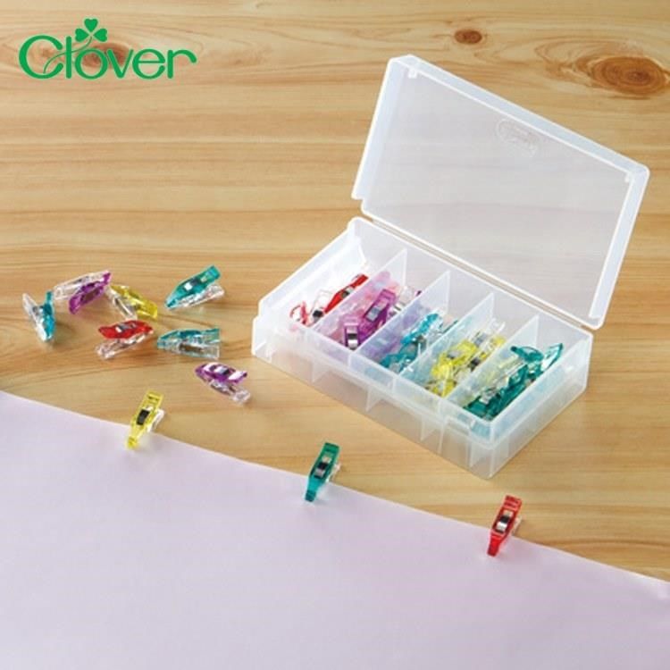 CLOVER 【南紡購物中心】 日本製可樂牌超迷你強力夾布夾50入22-744長26mm迷你夾刻度夾裁縫紉拼布夾衣夾小夾子錐形固定夾