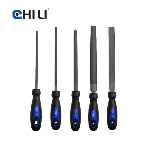 台灣製CHILI【8吋鉗工銼刀 ５件組】扁銼 方銼 半圓銼 圓銼 三角銼 金屬用挫刀