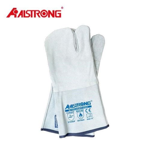 【ALSTRONG】台灣A牌 單層牛皮電焊手套(三爪) 防火線縫製