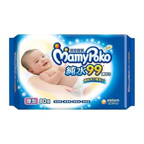 【南紡購物中心】 滿意寶寶 純水99濕紙巾 厚型 80抽x12包/箱