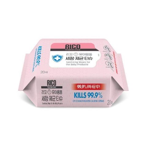 韓國RICO baby｜抗菌濕紙巾(Sanitizing-20抽)-15入