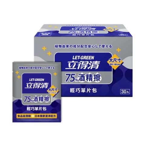 【立得清】75%酒精擦輕巧單片包 30片/盒；24盒組