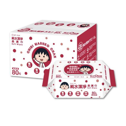 櫻桃小丸子 純水潔淨柔濕紙巾(加厚加蓋) 80抽x24包