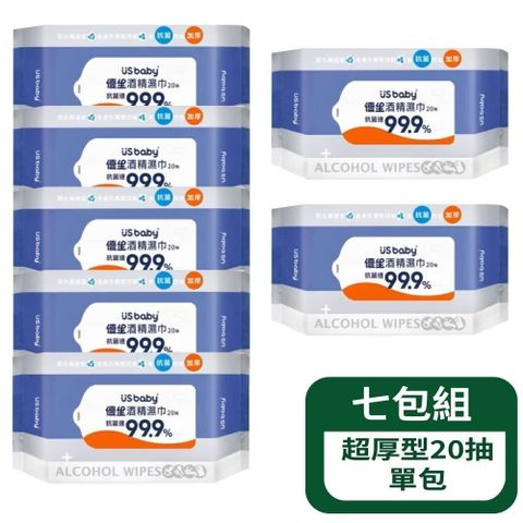 【優生】酒精濕巾超厚型20抽 - 7包組