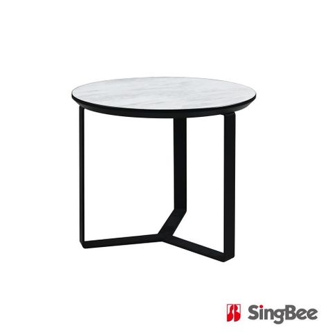 SingBee 欣美 石紋圓形單層茶几CT-50R(子母茶几 咖啡桌 客廳桌 桌子 茶几組合 置物桌)