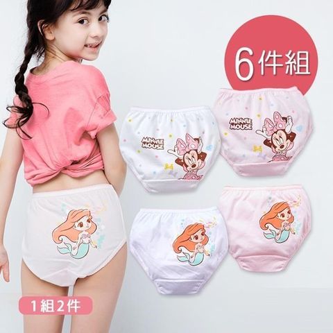 迪士尼 米妮 公主女童純棉三角內褲 童內褲 S/M/L/XL-6件( PR-CG005 MN-CG005 )