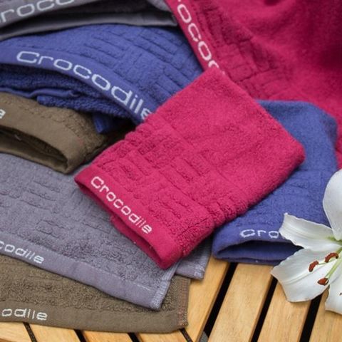 Crocodile 鱷魚牌 【南紡購物中心】 方格品味緹花浴巾