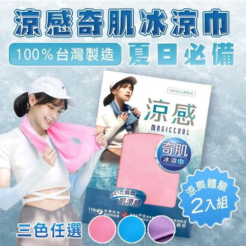 【shopping go】2入組 夏日必備 台灣製涼感奇肌冰涼巾 TTRI檢驗 降溫毛巾 運動毛巾