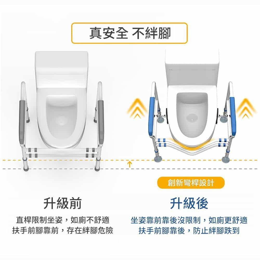 神奇威力鯨 【南紡購物中心】 【納美生醫科技】穩固型安全馬桶扶手架-標準實用款(前弧強化雙桿 升級大夾片 大吸盤腳SGS認證美國FDA註冊)