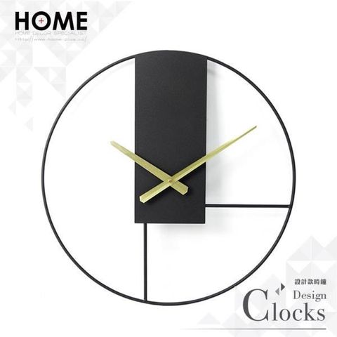 Loft簡約設計時鐘-蒙德里黑43cm