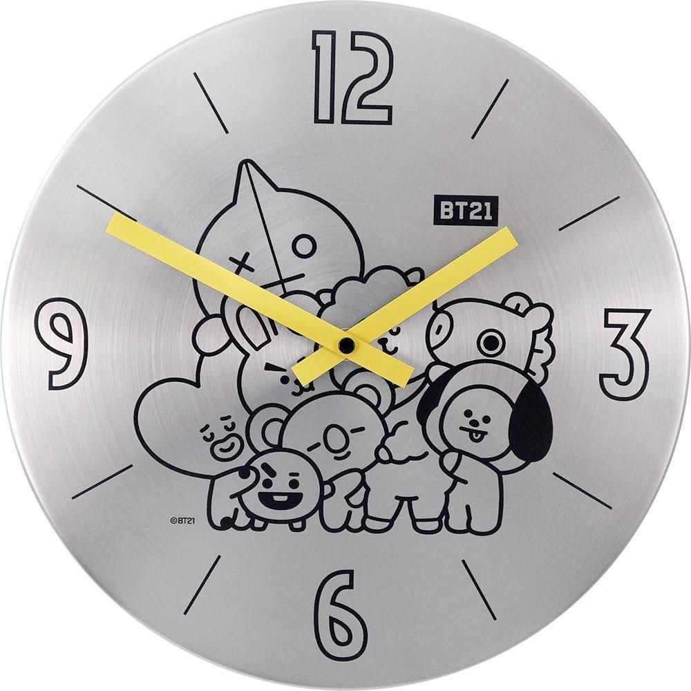 BT21在一起 鐵片金屬掛鐘時鐘