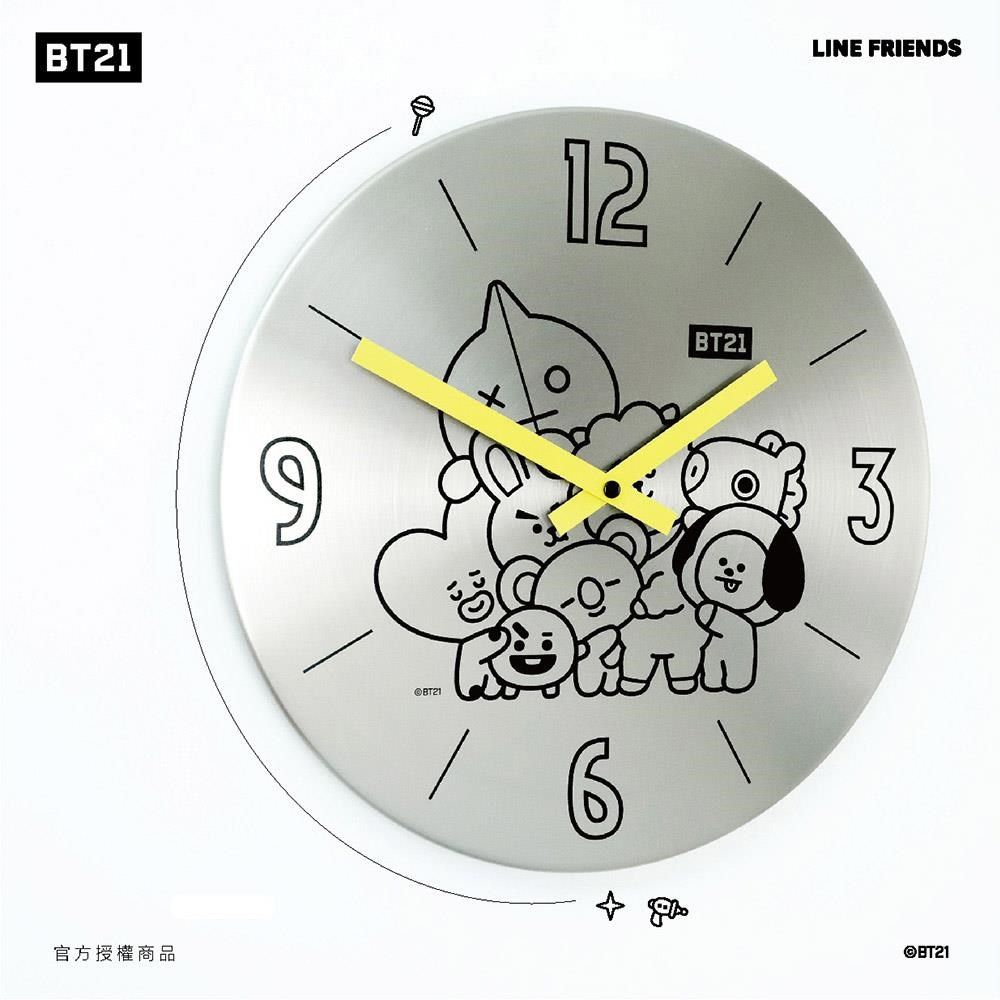  BT21在一起 鐵片金屬掛鐘時鐘