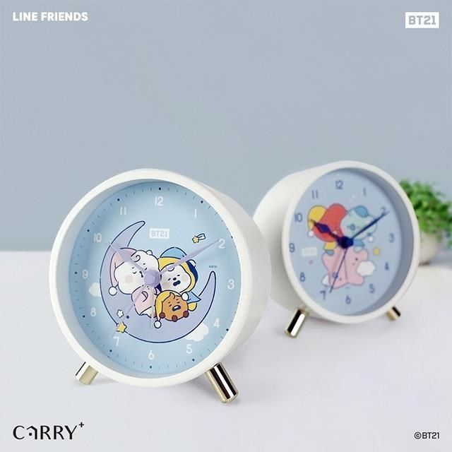 CarryPlus 【南紡購物中心】 BT21薰衣草月光金屬鬧鐘 (官方授權/靜音機芯/A Dream of Baby)