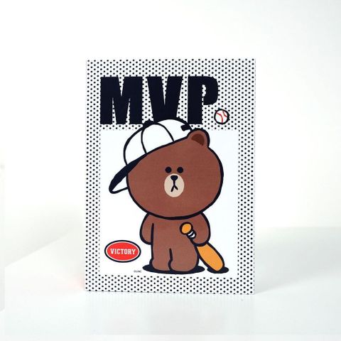 LINE FRIENDS書本桌鐘-年度VIP 棒球熊大〈無鬧鐘〉