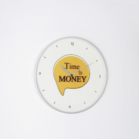 【南紡購物中心】 【CarryPlus】時間就是金錢勵志靜音掛鐘(Time is money)