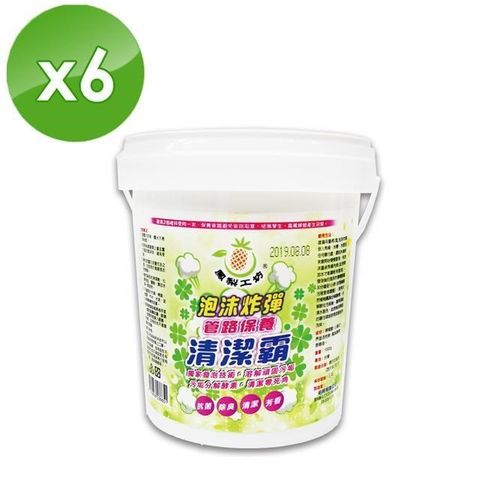 【鵝媽媽-鳳梨工坊】泡沫炸彈清潔霸 (1KG/桶)x6桶