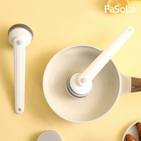 【南紡購物中心】 FaSoLa 長柄海綿可替換式鍋刷組