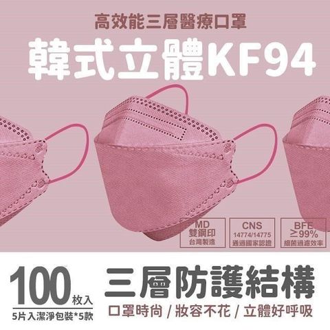 【南紡購物中心】 【Homey】韓式立體莫蘭迪KF94口罩100入