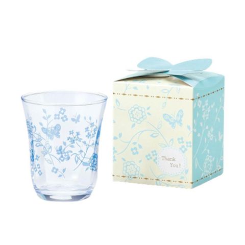【南紡購物中心】 Toyo-Sasaki｜花蝶水杯 禮盒(藍)
