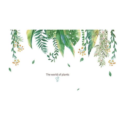 無痕設計防水壁貼 北歐風 植物 花草 蕨葉 藤蔓 裝飾貼紙 9141