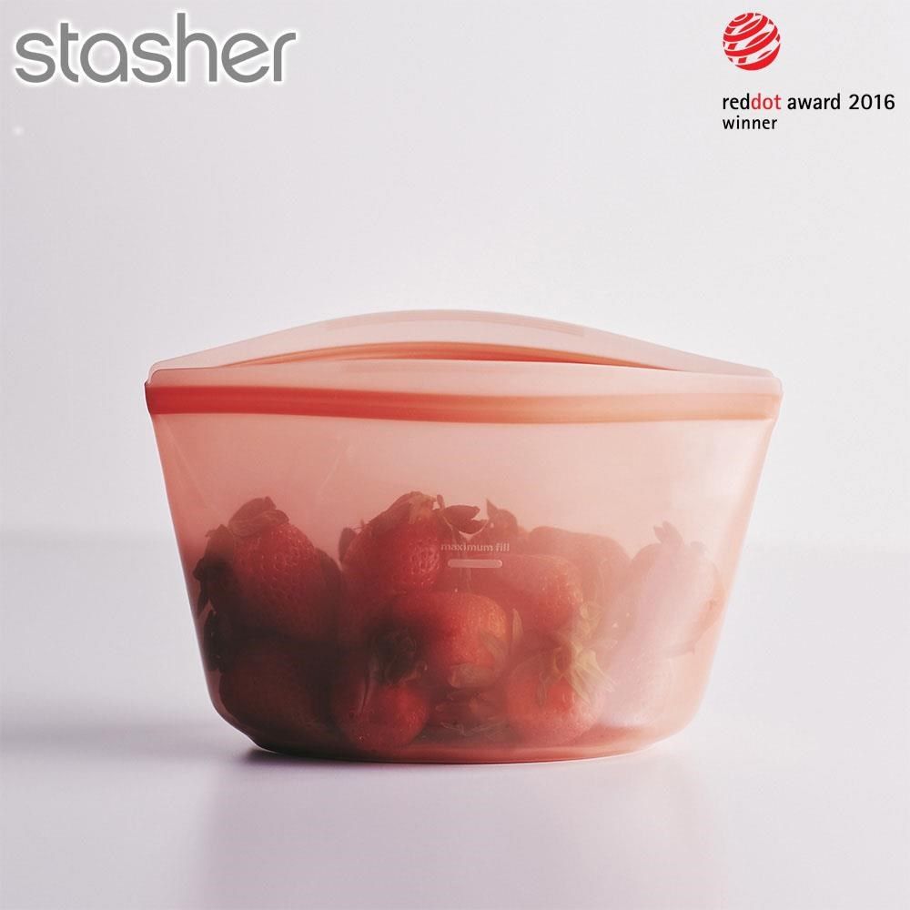 Stasher 【南紡購物中心】 【新品上市】  碗形矽膠密封袋-L-紅