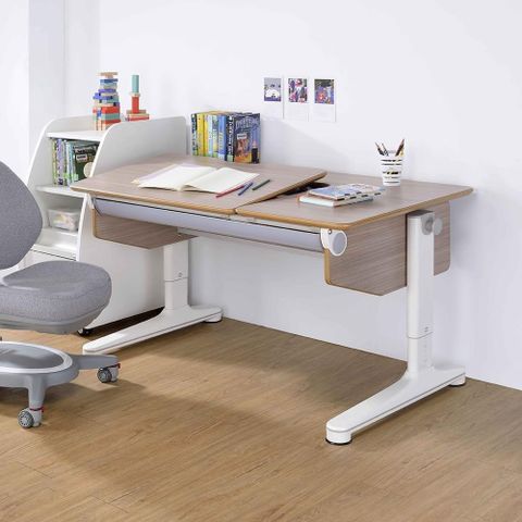 【coobee】CB-602 L板成長機能桌-120cm桌板(白灰/木紋灰)