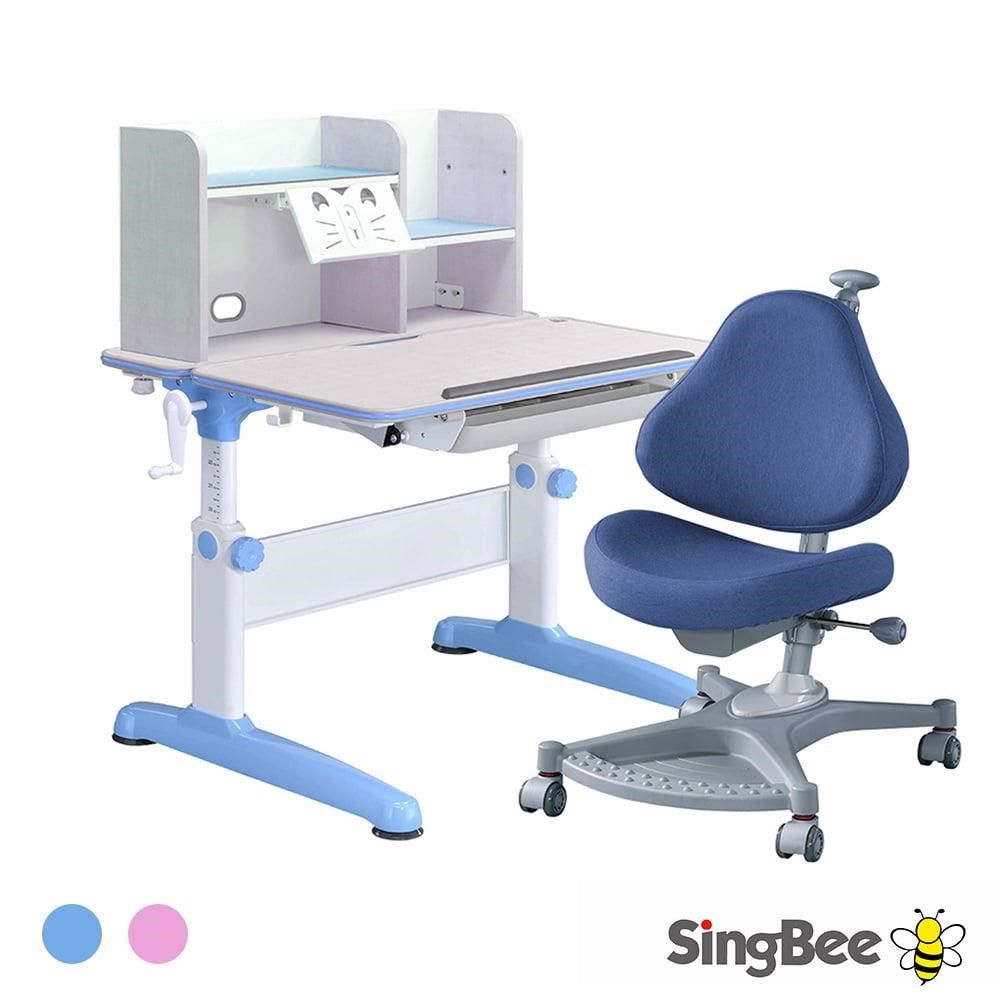 SingBee 欣美 寬90cm 兒童桌椅組SBS-601&611+139S椅(書桌椅 兒童桌椅 兒童書桌椅 升降桌)