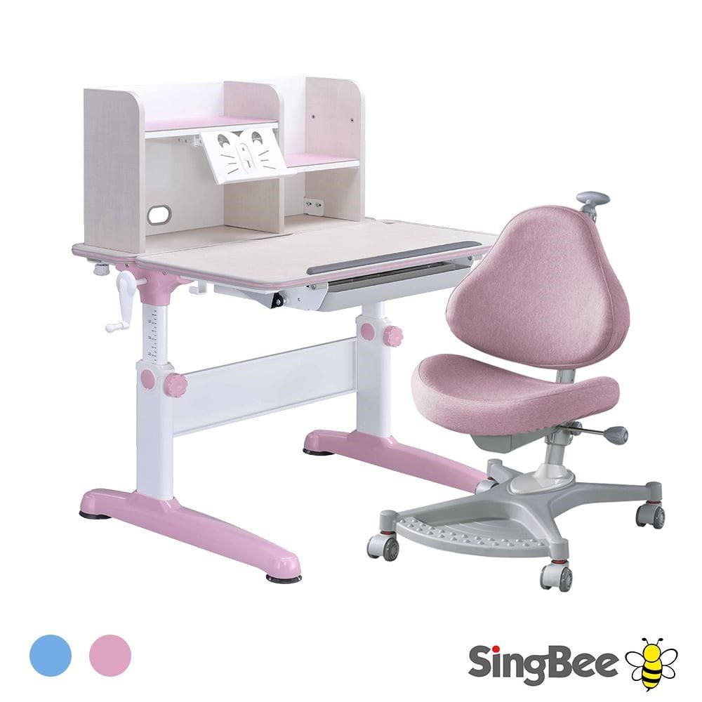SingBee 欣美 寬90cm 兒童桌椅組SBS-601&611+139S椅(書桌椅 兒童桌椅 兒童書桌椅 升降桌)