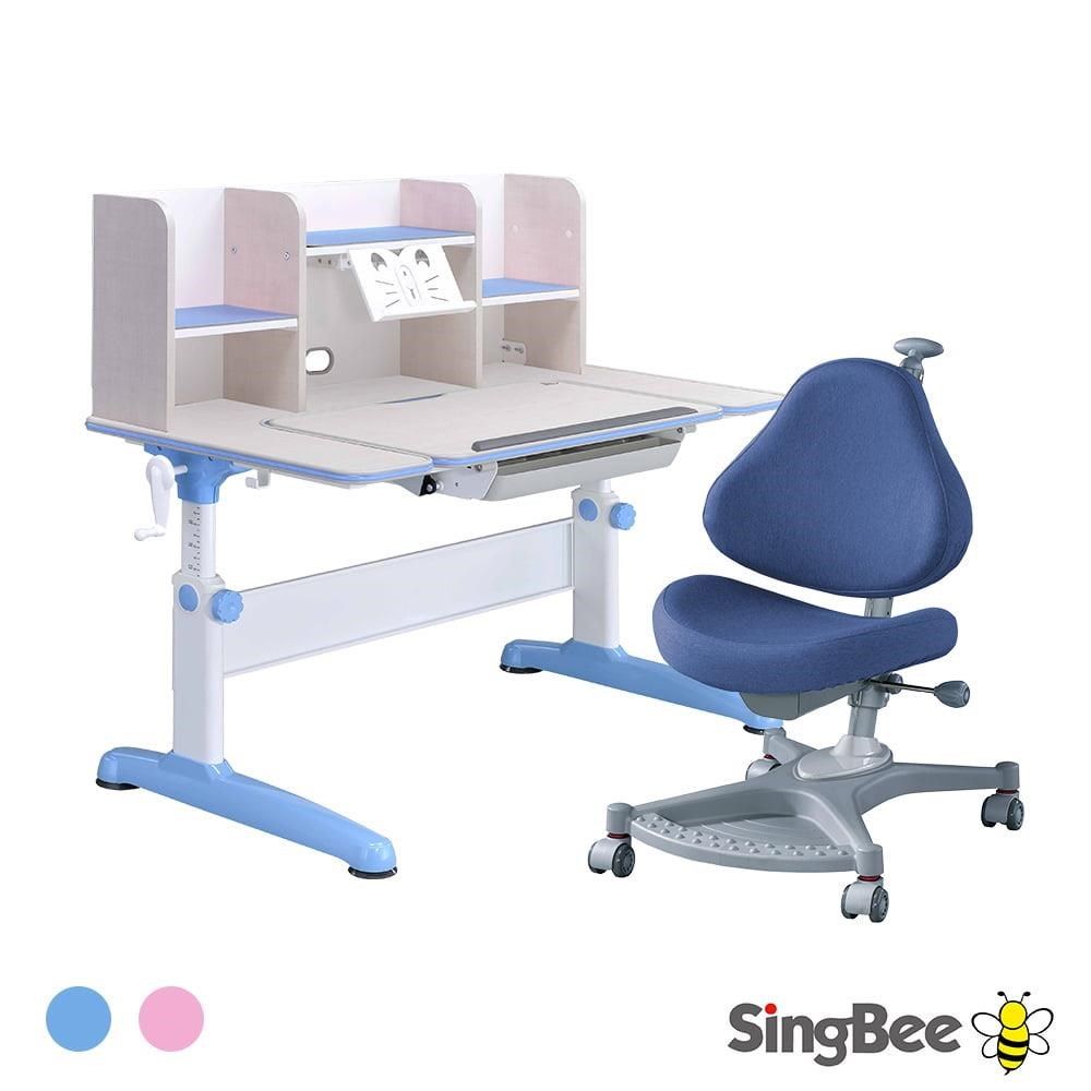 SingBee 欣美 寬120cm 兒童桌椅組SBS-603&613+139S椅(書桌椅 兒童桌椅 兒童書桌椅 升降桌)