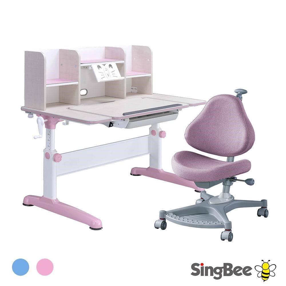 SingBee 欣美 寬120cm 兒童桌椅組SBS-603&613+139S椅(書桌椅 兒童桌椅 兒童書桌椅 升降桌)