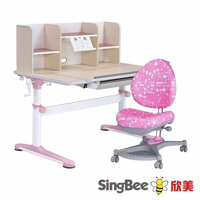 SingBee 欣美 【南紡購物中心】 DIY-非凡成長U桌+120桌上書架+138椅-兒童書桌椅/成長桌椅組/台灣製