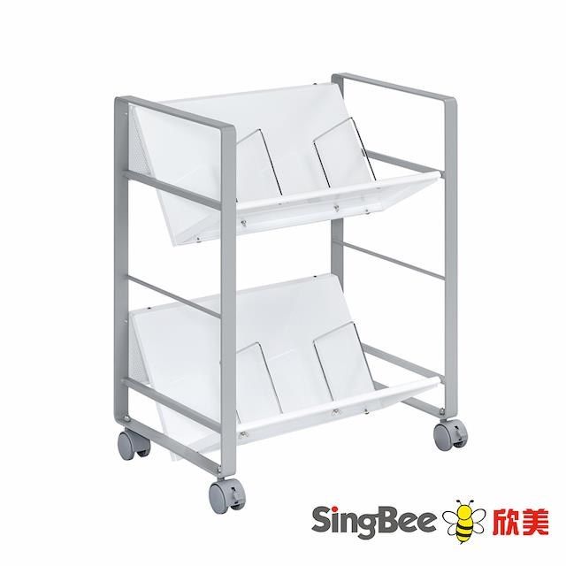 SingBee 欣美 【南紡購物中心】 SB-F01雙層置物推車(收納櫃 置物櫃 書櫃)