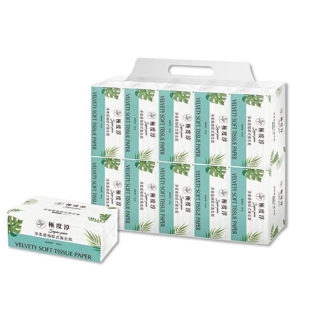 SUPERPURE 極度淳 淨柔感抽取式花紋衛生紙100抽100包/箱