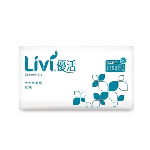 Livi 優活 抽取式太空包面紙(80抽/96包/箱)_購買前請先至下方確認配送區域