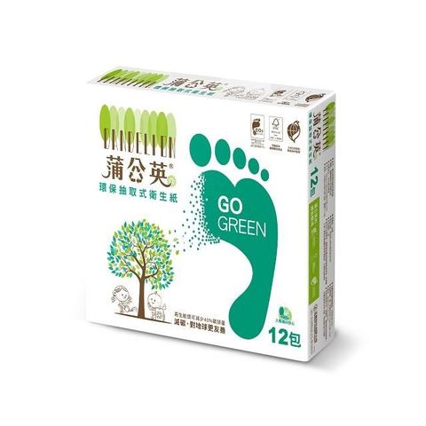 蒲公英 環保抽取式衛生紙(100抽x12包x6串/箱)_購買前請先至下方確認配送區域