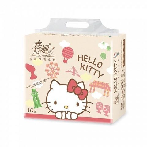 SILLACE 春風 抽取式衛生紙kitty (100抽/10包/7串/箱)_購買前請先至下方確認配送區域