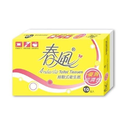 春風經濟包抽取式衛生紙(100抽/10包/10串/箱)