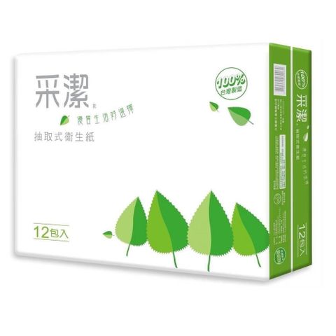 采潔 抽取衛生紙 100抽72包 /箱