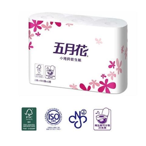 五月花 小捲筒衛生紙480張*6捲*16袋