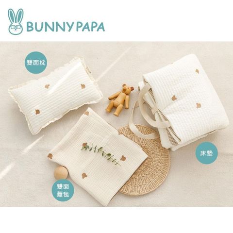 Richell 利其爾 【南紡購物中心】 韓國BUNNY   PAPA-雙面用被套三件組