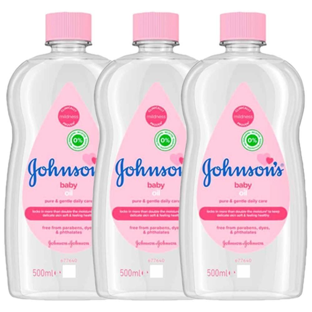 JOHNSONS 嬌生 嬰兒油 500ml(3入)(平輸品)