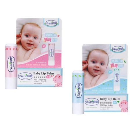 【Baan】貝恩嬰兒修護唇膏(原味/草莓)*2入組
