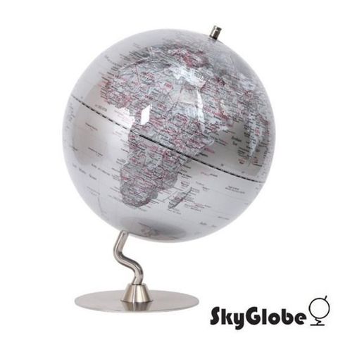 【南紡購物中心】 【SkyGlobe】12吋銀色時尚金屬底座地球儀(英文版)