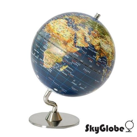 skyglobe 【南紡購物中心】 5吋衛星原貌金屬底座地球儀(中文版)