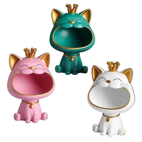 【摩達客】春節-皇冠馬卡龍系設計招財貓開運擺飾(三色可選)