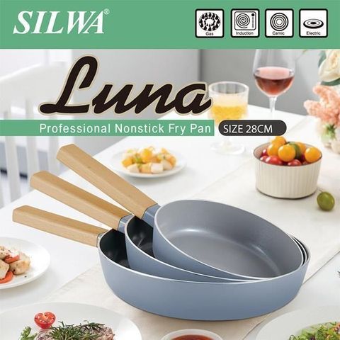 SILWA 西華 【南紡購物中心】 LUNA陶瓷不沾平底鍋28cm