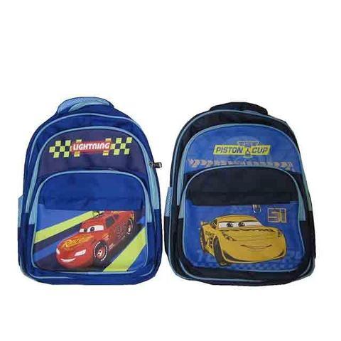 ~雪黛屋~CARS麥昆 後背書包大容量可A4資夾二主袋+外袋共四層水瓶外袋背心式