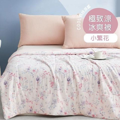 R.Q.POLO 【南紡購物中心】 COOL PLUS 極致涼親膚冰爽被-150X200cm 小繁花-(涼感紗/涼感被/夏被涼被)