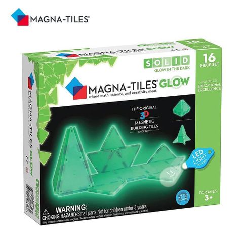 【南紡購物中心】 Magna-Tiles 夜光磁力積木16片